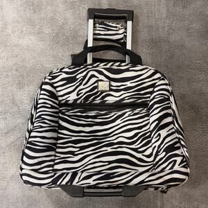 Zebra Print Rolling Luggage Small Bag